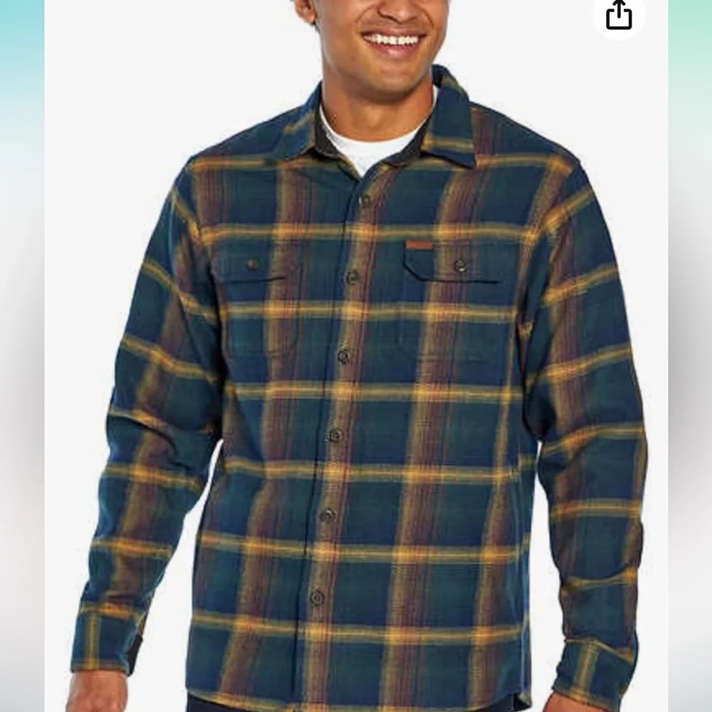 ORVIS Big Bear Heavyweight Double Brushed Cotton Green Plaid Flannel Shacket